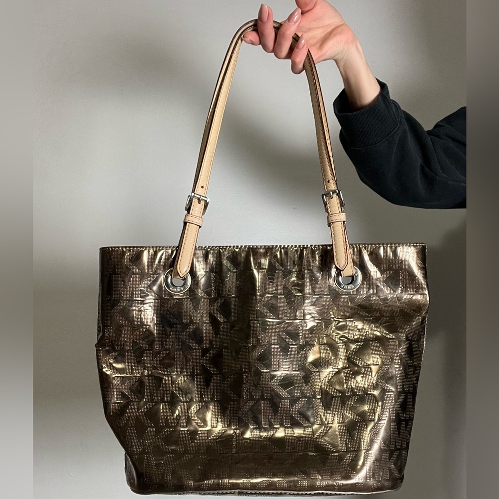 Michael Kors Shimmering Gold and Brown Tote